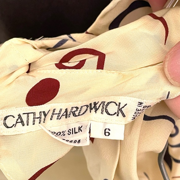 Vintage Cathy Hardwick silk celestial print blouse - Picture 6 of 6